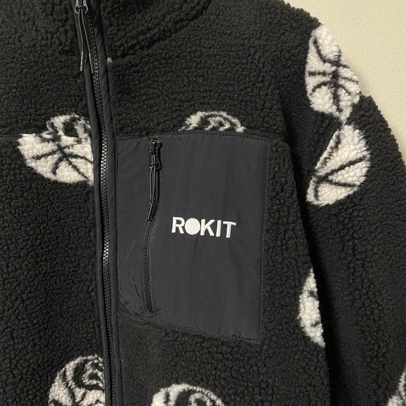 NEW ROKIT men's misfit polar fleece jacket in black men 2XL - Picture 7 of 8